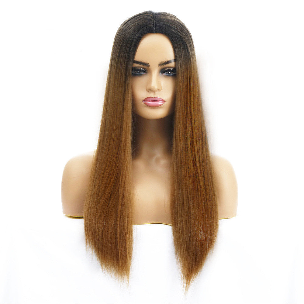 Women's Chemical Fiber Hair Wigs For Long Straight Dyed Hair