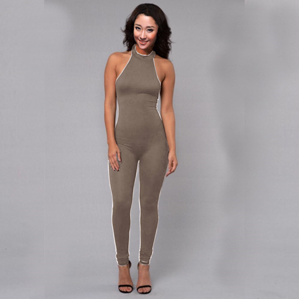 Bare Back Stretch Bodysuit Ladies Nightclub Party Jumpsuit