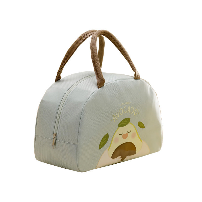 Cute cartoon thick lunch bag large capacity portable insulation bag hand-held lunch bag Oxford cloth lunch box bag