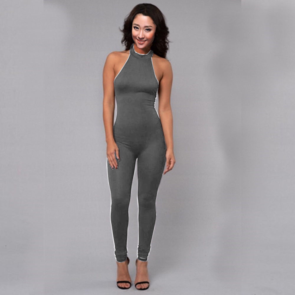 Bare Back Stretch Bodysuit Ladies Nightclub Party Jumpsuit