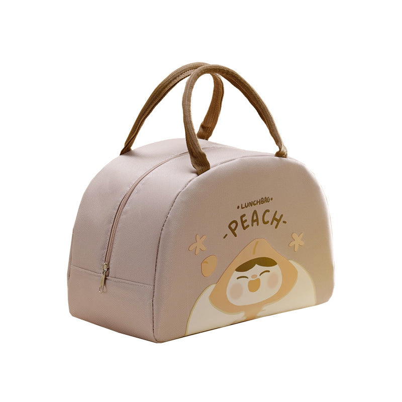 Cute cartoon thick lunch bag large capacity portable insulation bag hand-held lunch bag Oxford cloth lunch box bag