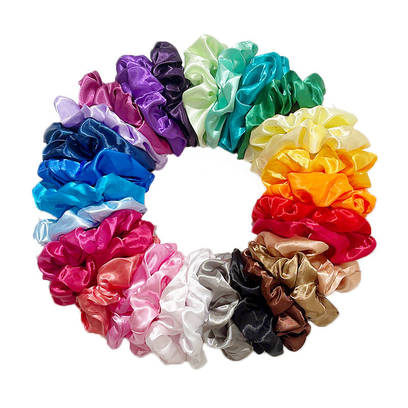 Solid Color Large Intestine Hair Ring Flower Hair Band Hair Accessories Rubber Band For Hair Ties