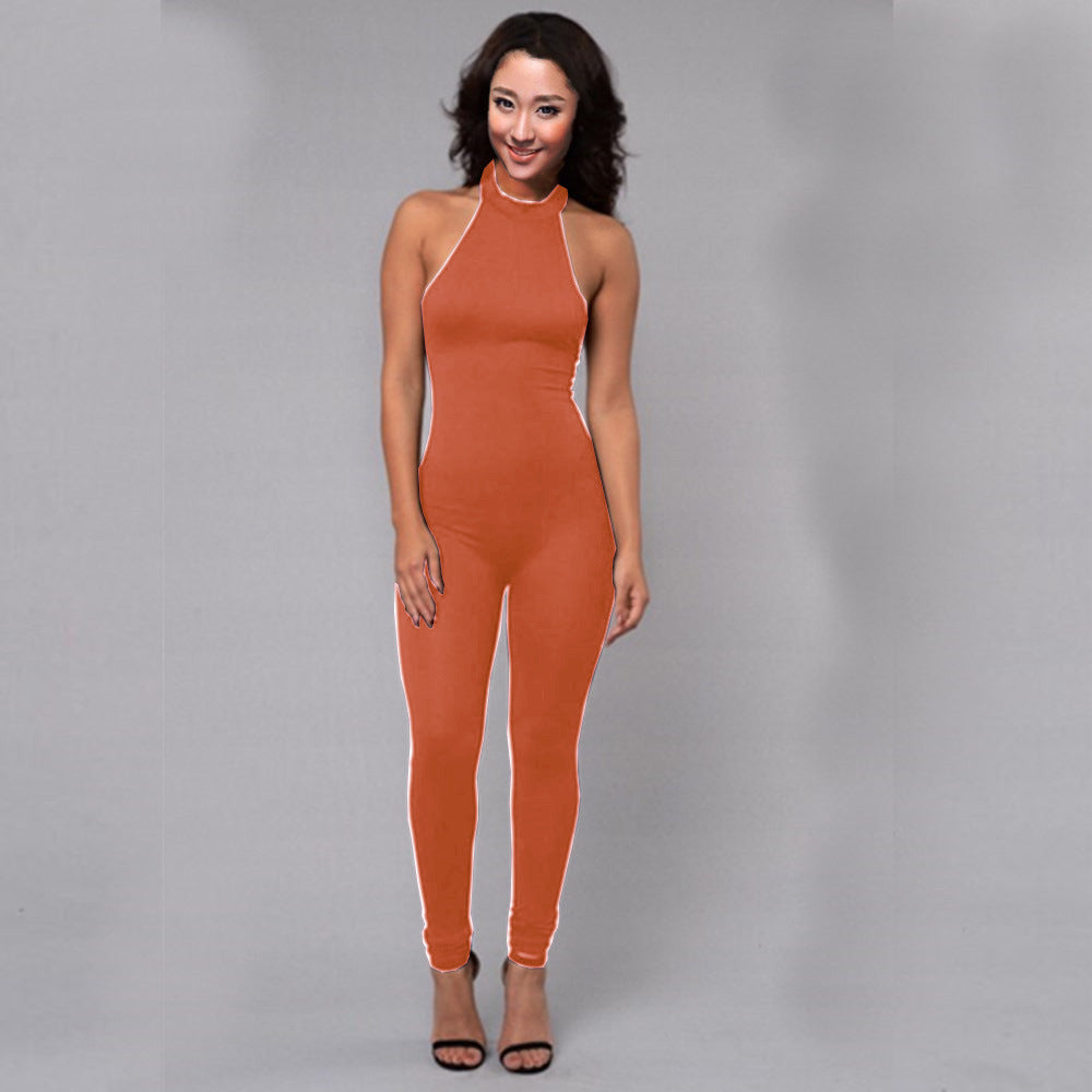 Bare Back Stretch Bodysuit Ladies Nightclub Party Jumpsuit