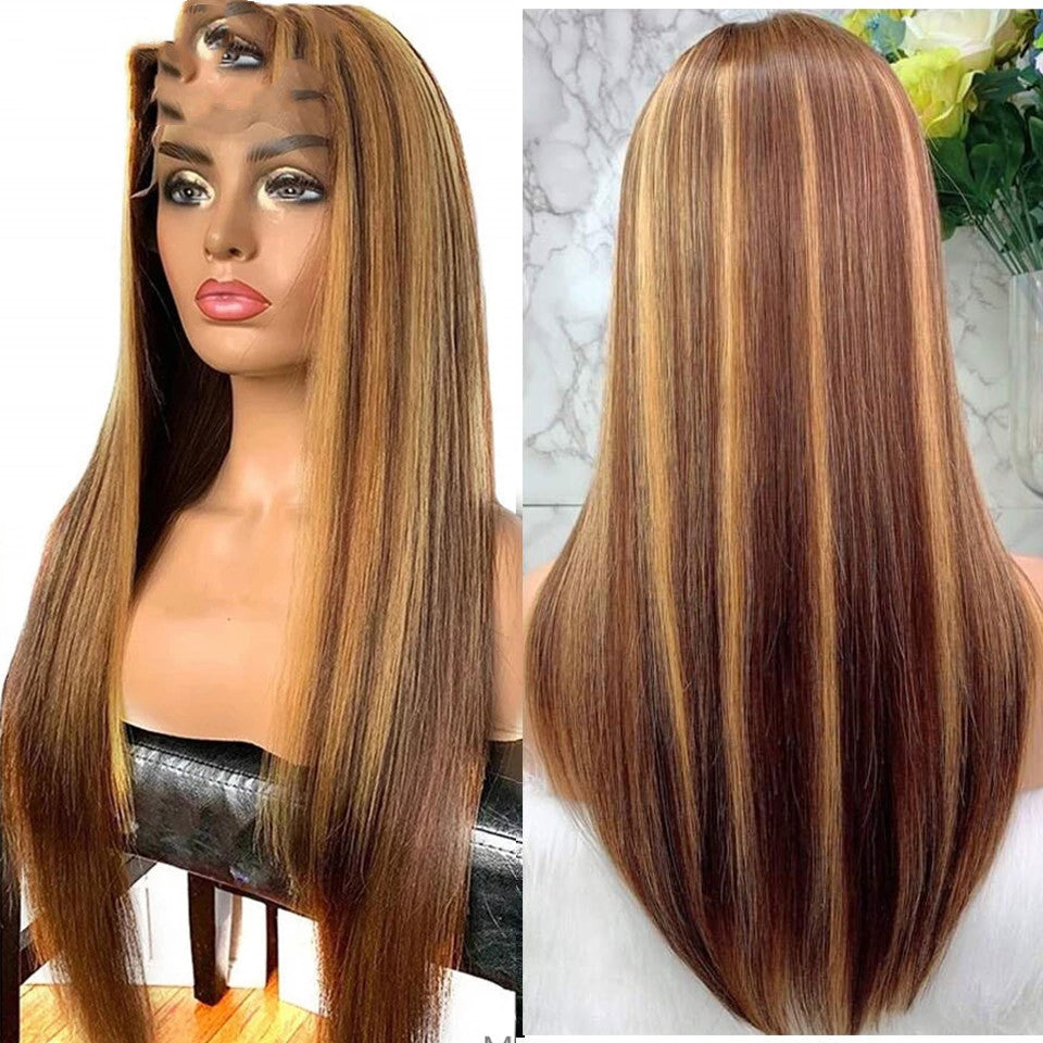 Women's Wigs Colored Medium Length Straight Hair