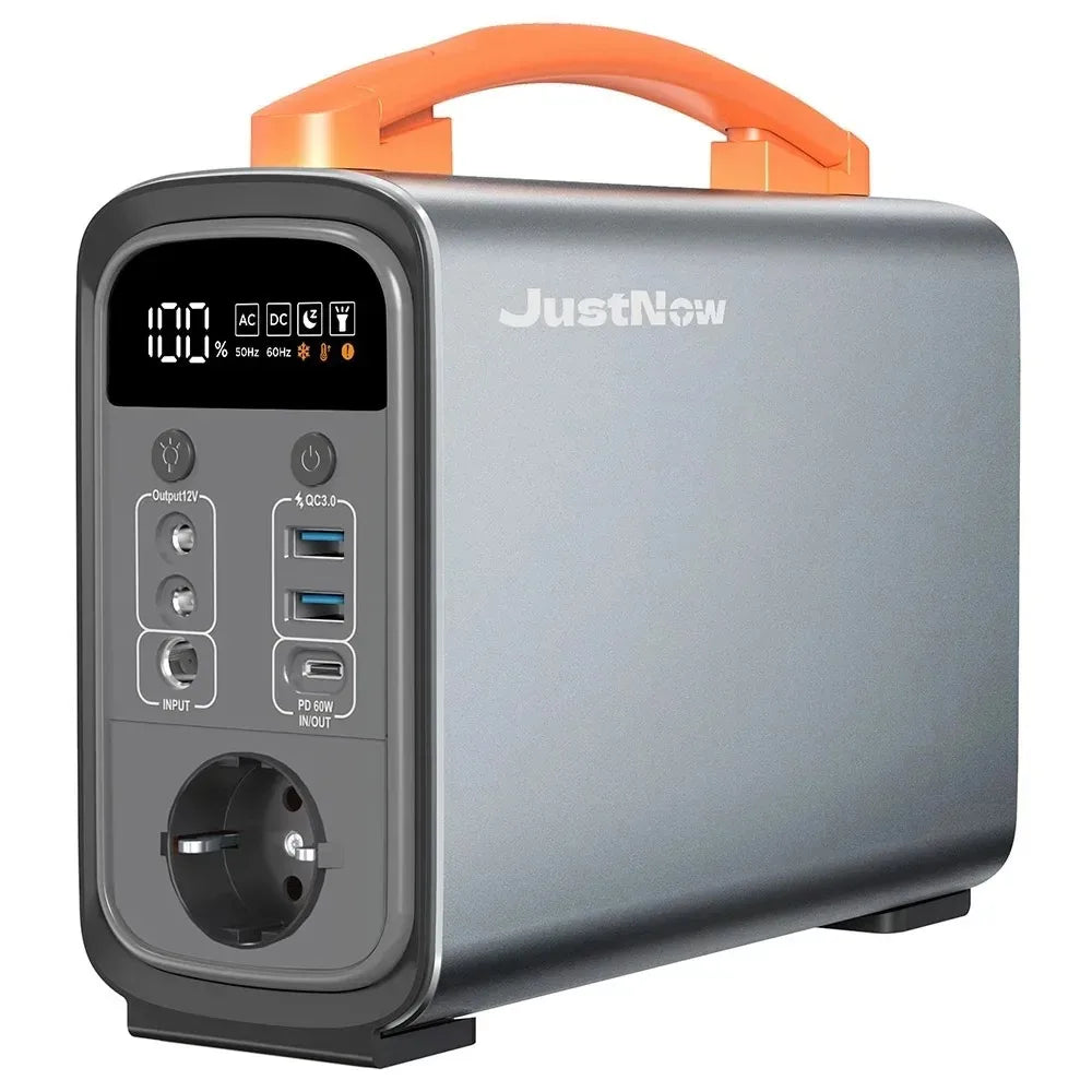 JustNow GT240 Pro 240W Portable Power Station, 320Wh LiFePO4 Battery Solar Generator, PD 60W Fast Charging, LED Light, 6 Outputs