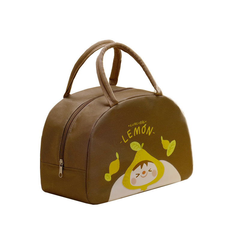 Cute cartoon thick lunch bag large capacity portable insulation bag hand-held lunch bag Oxford cloth lunch box bag