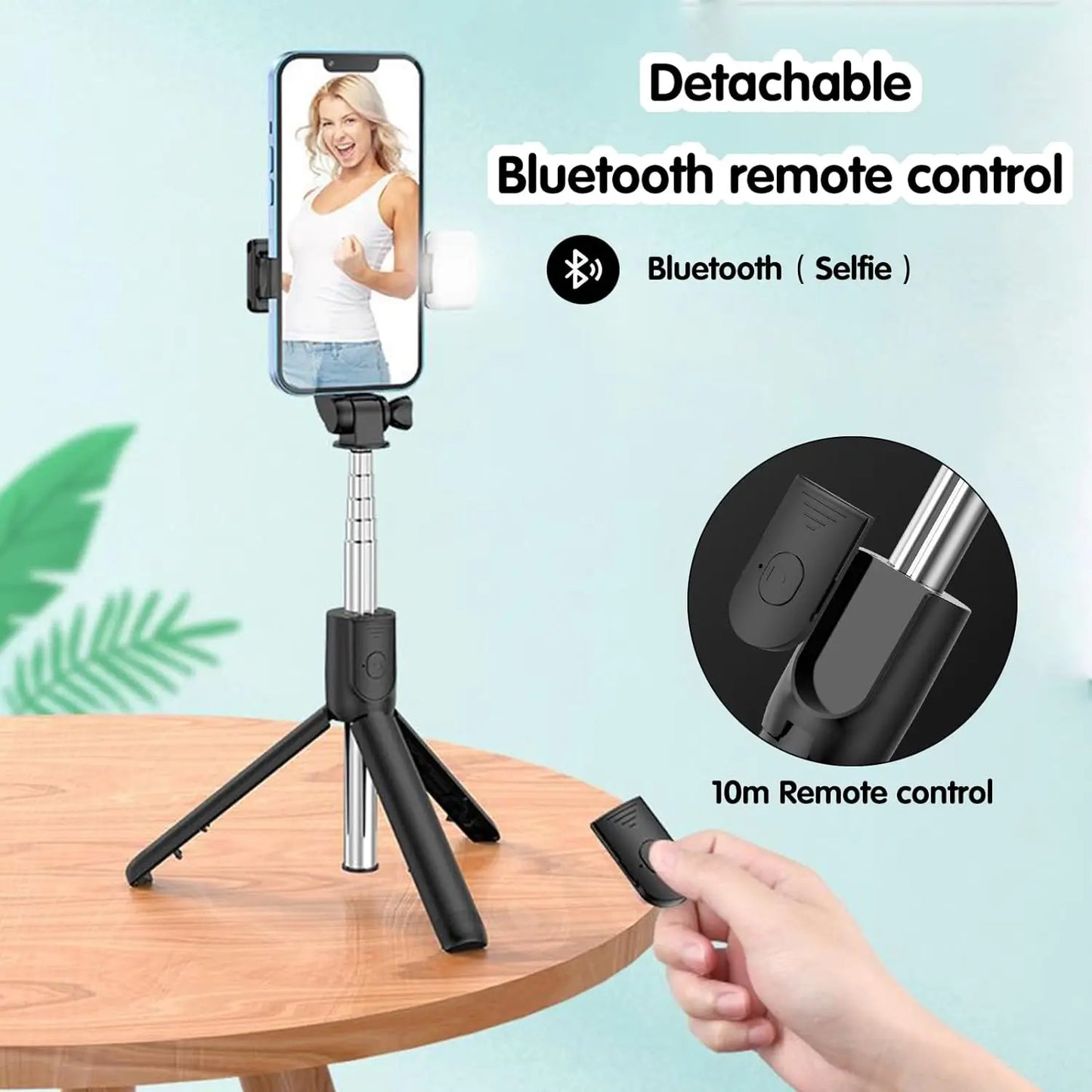 Selfie Stick with Fill Light Extendable Selfie Stick Tripod with Wireless Remote and Phone Holder Group Selfies For All  phones