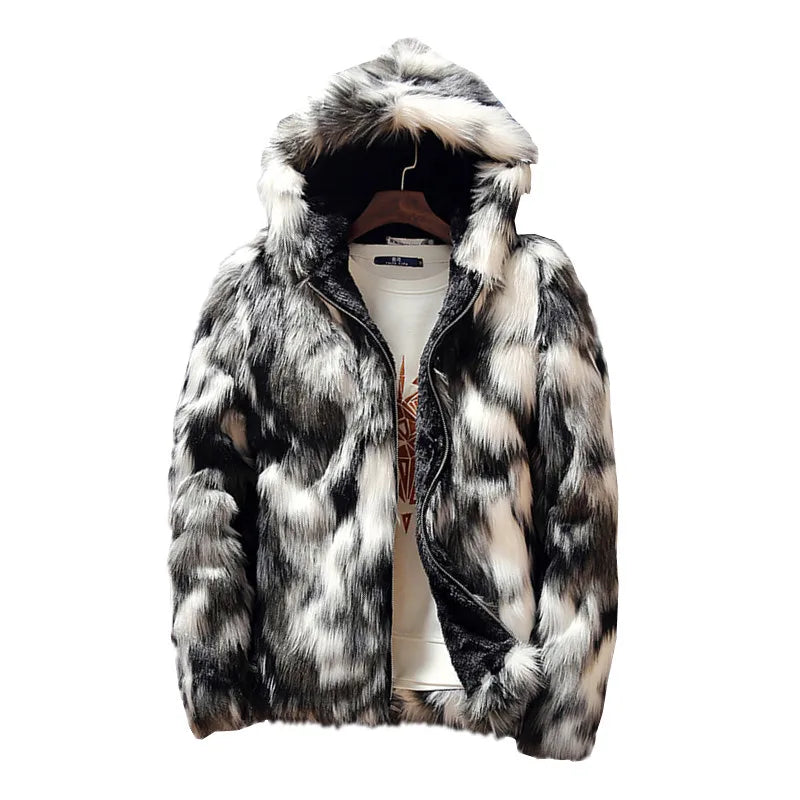 Winter Faux Fur Thick Mens Jackets & coats Fashion Men and Women