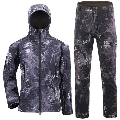 TAD Gear Tactical Softshell Camouflage Jacket Set Men Camping