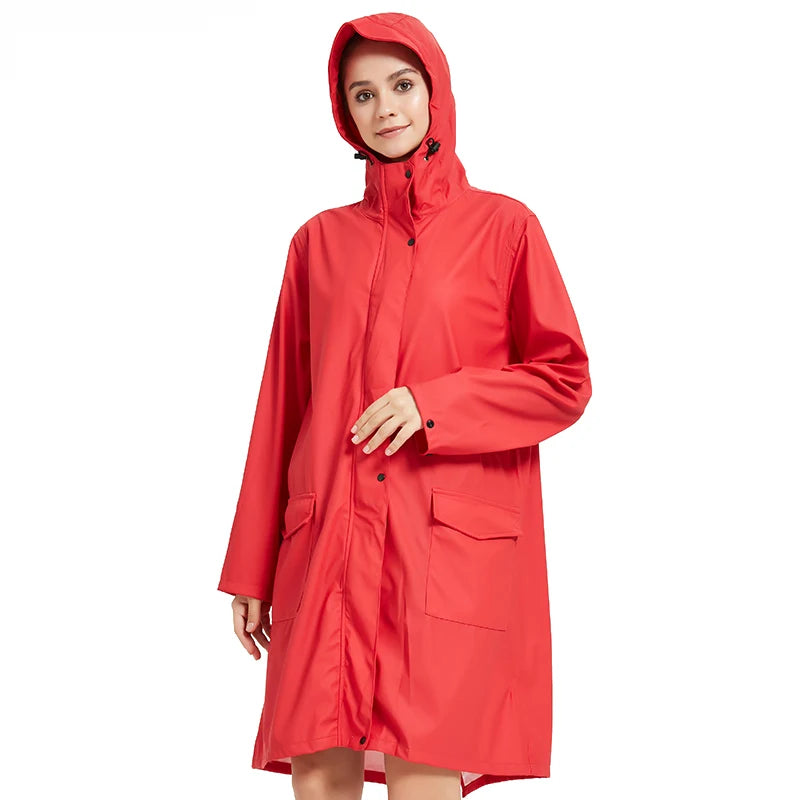 Trendy Brand Raincoat Fashionable Cool Red Windbreaker Coat Thickened