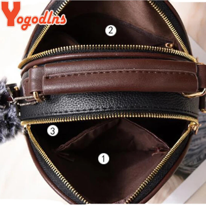 Vintage Small Crossbody Shoulder Bag for Women Designer Top-handle Handbags Purse Female PU Leather Messenger Bag Totes