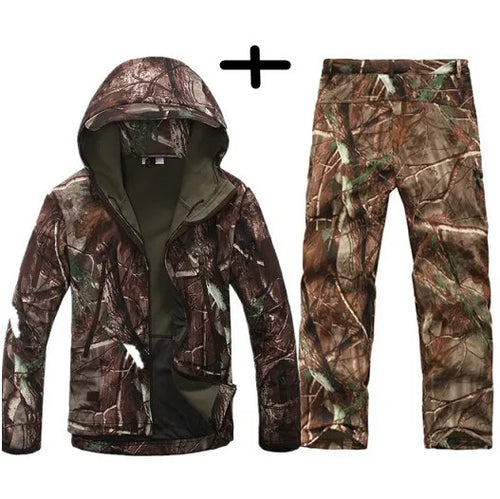 TAD Gear Tactical Softshell Camouflage Jacket Set Men Camping