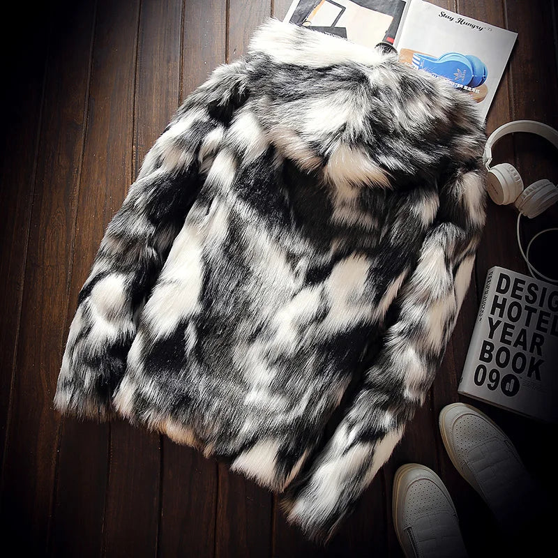 Winter Faux Fur Thick Mens Jackets & coats Fashion Men and Women