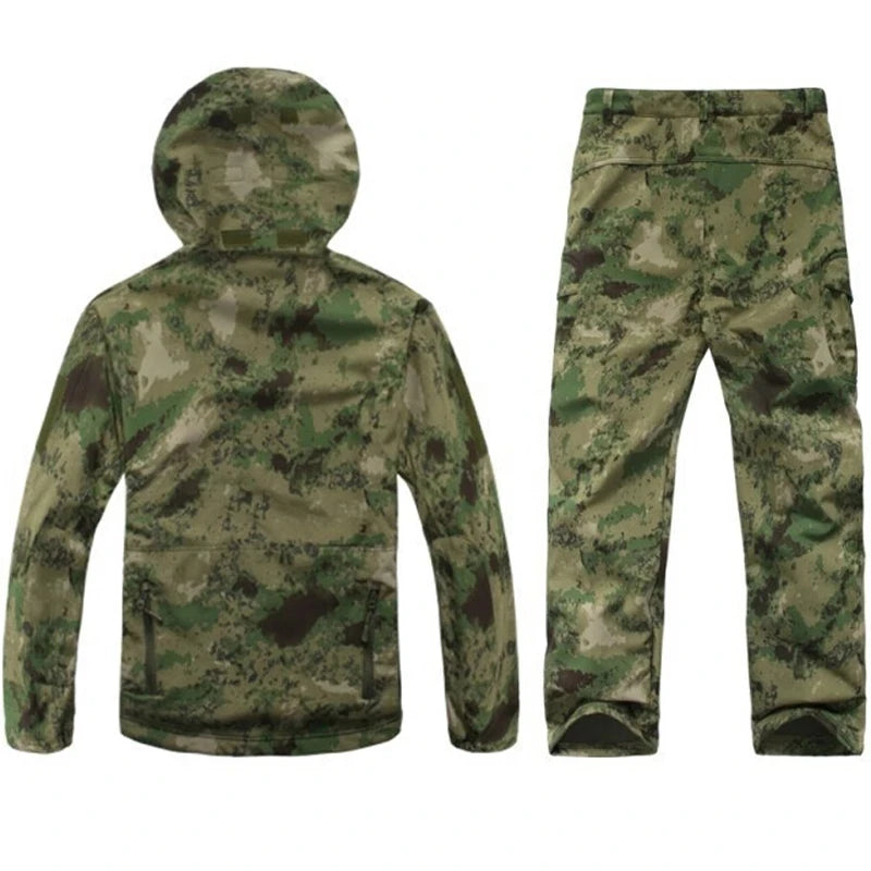 TAD Gear Tactical Softshell Camouflage Jacket Set Men Camping