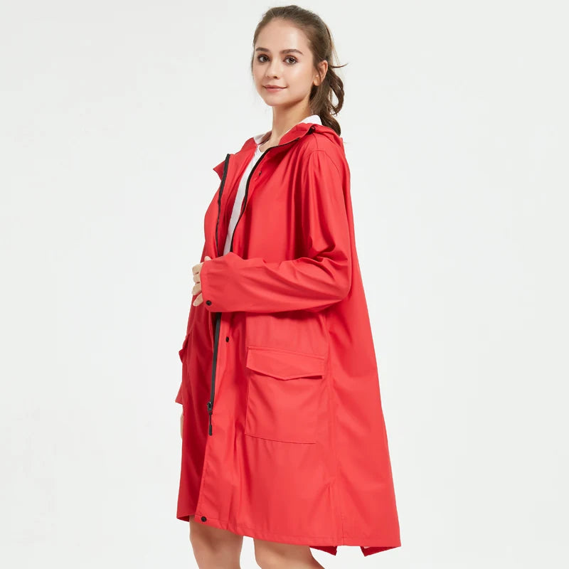 Trendy Brand Raincoat Fashionable Cool Red Windbreaker Coat Thickened