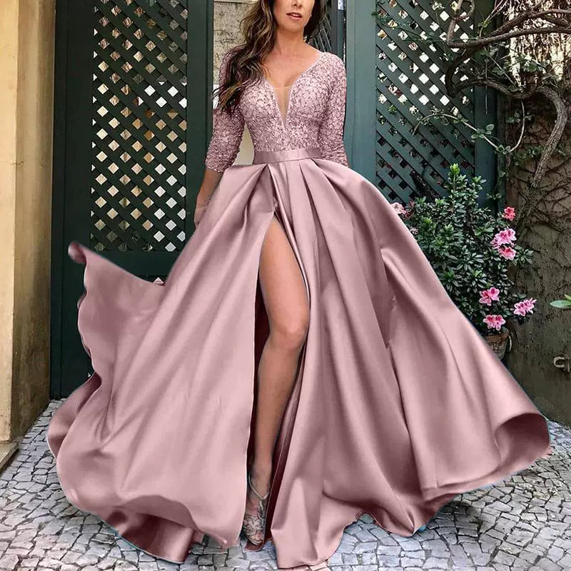 Large Swing Sexy Trailing Banquet Evening Long Dress