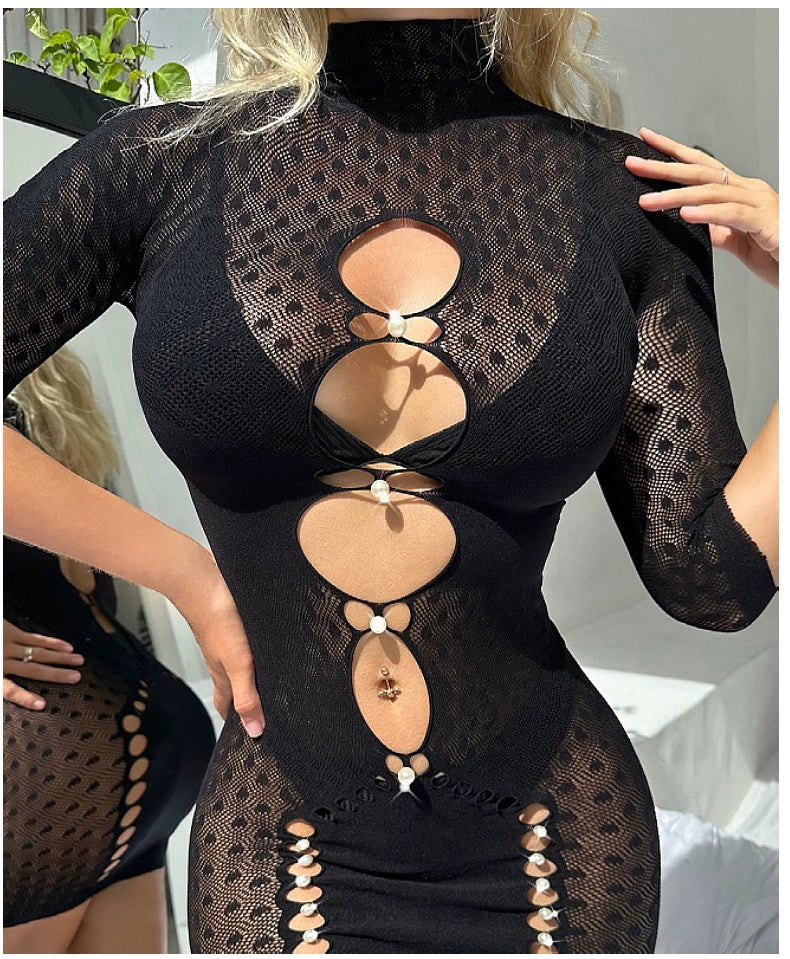 Yd231 Sexy Fashion Stretch Wrap Skirt Stylish Seductive Exquisite Fashion Sheath Mesh Fishnet Clothes Nightdress