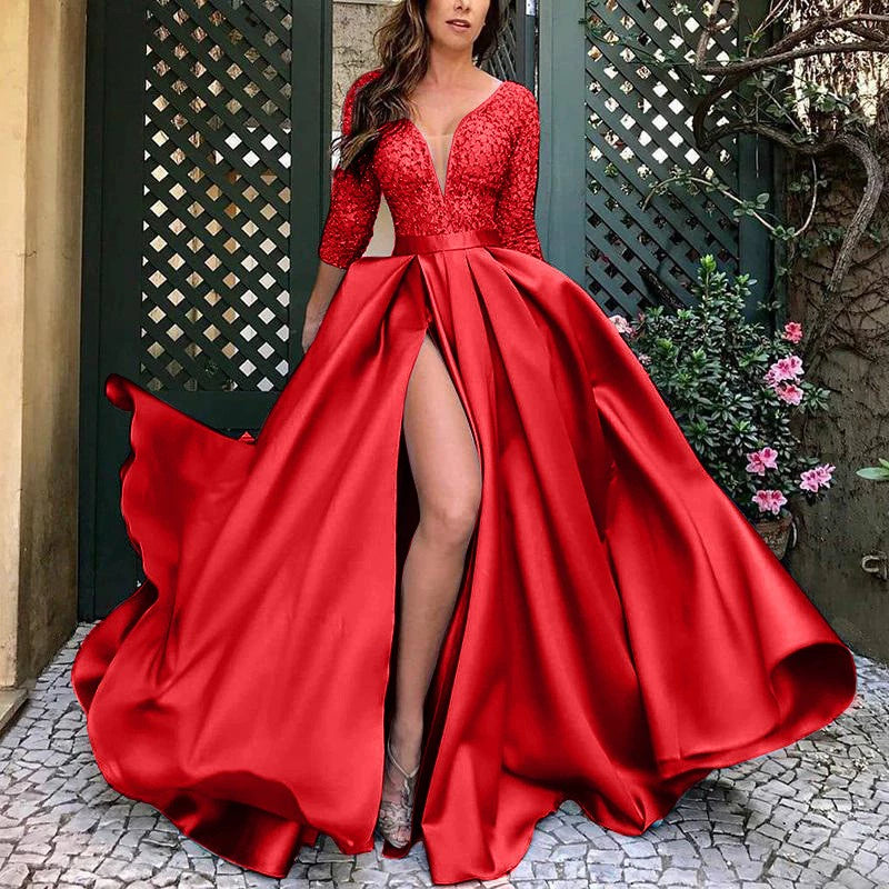 Large Swing Sexy Trailing Banquet Evening Long Dress