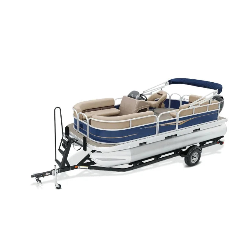 16 ft aluminum luxury pontoon boats with bimini fish cruise party barge floating for sale