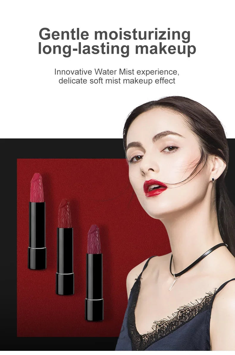 Mushroom mouth red matte fog easy to color waterproof not easy to decolour moisturizing lipstick Makeup