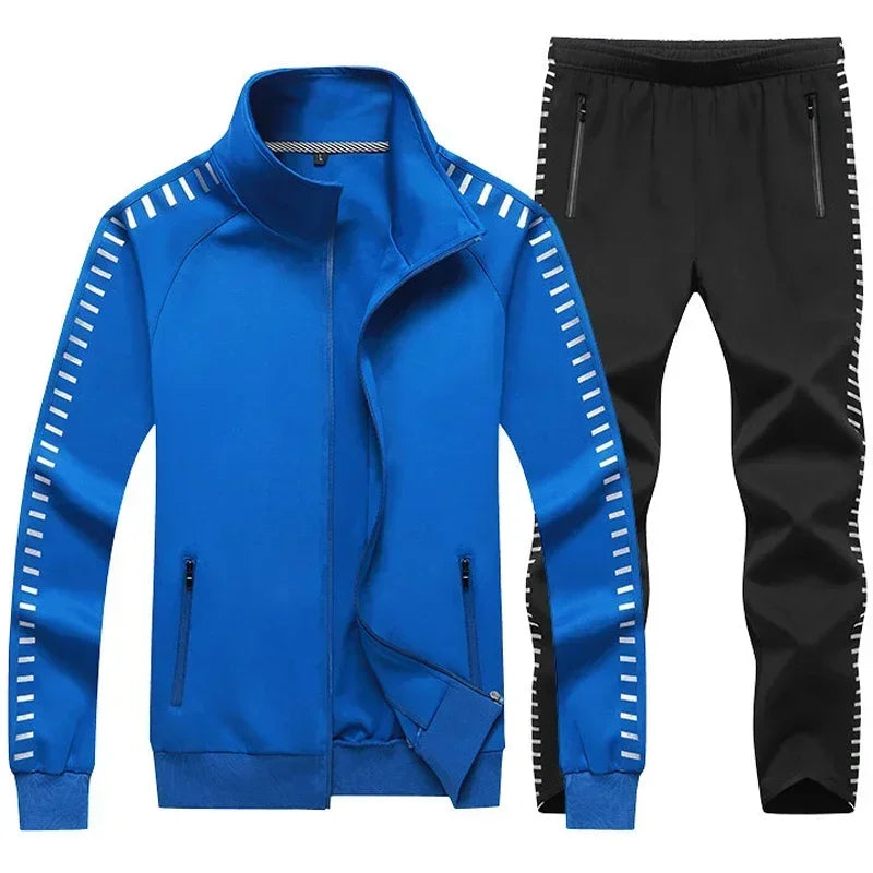 Men's Casual Tracksuits Long Sleeve Gym Jogging Running Suits Sweatsuit Sets Track Jackets + Pants 2 Piece Basketball Sportsuits