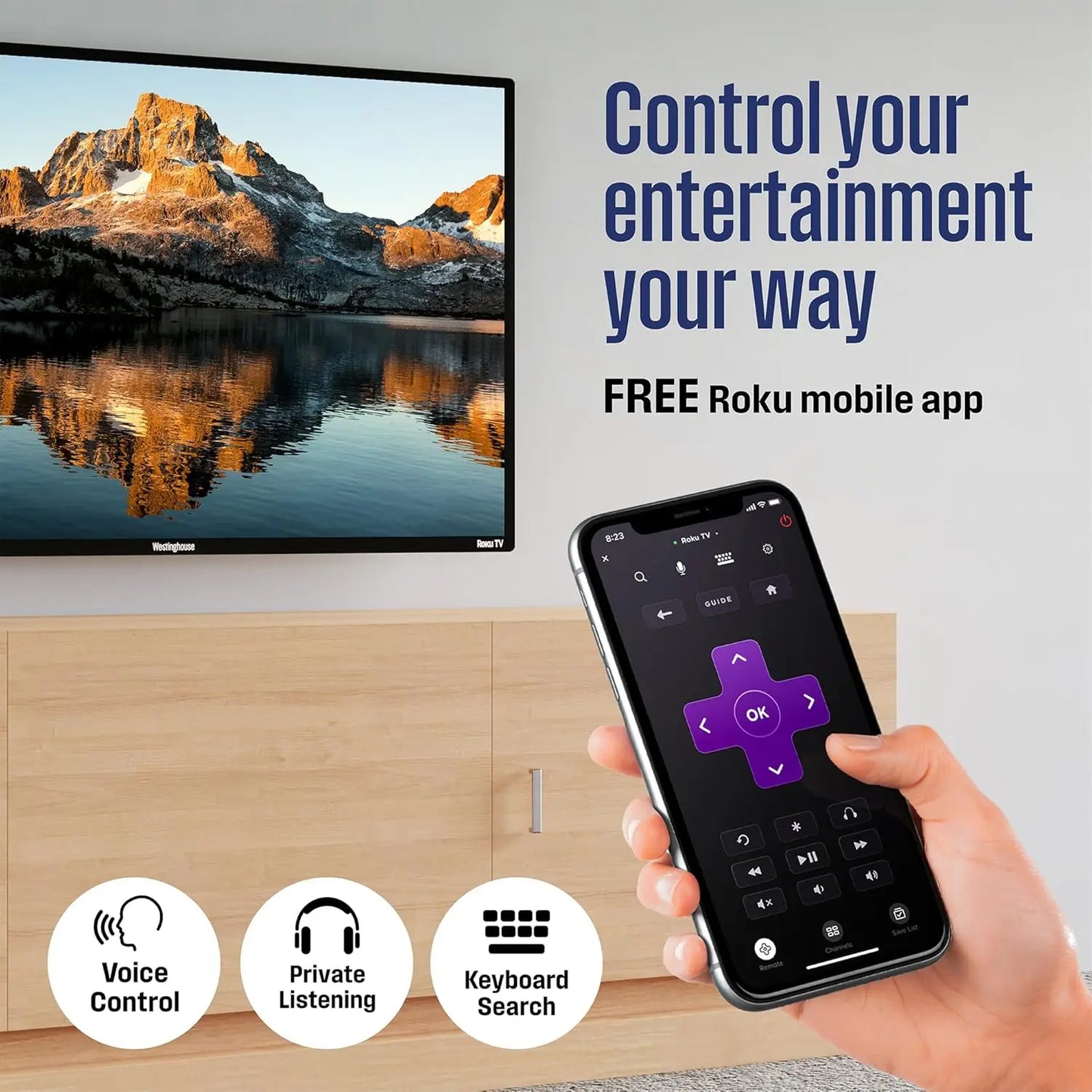 TV - 42 Inch Smart TV, 1080P LED Full HD TV with Wi-Fi Connectivity and Mobile App, Flat Screen TV Compatible