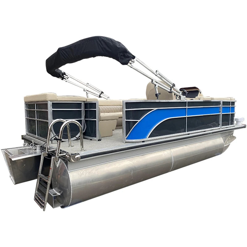 Hottest 19ft Aluminum Electric Luxury Motor Boats Party Pontoon Boat with outboards