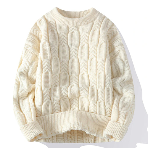 Men's Winter Thermal Knit Sweaters Men's Loose Casual Jumper Brand