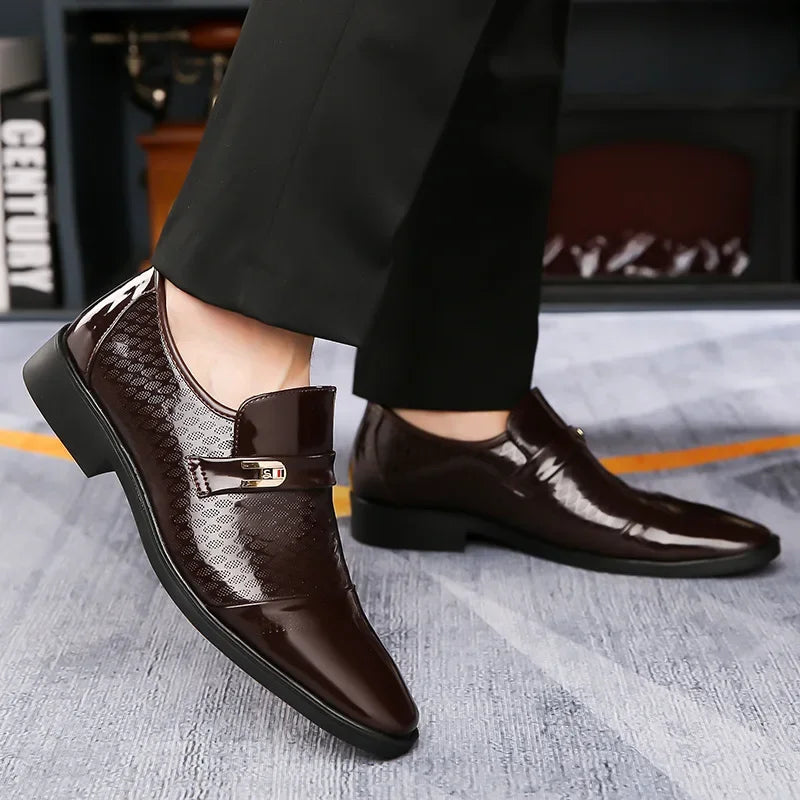 New Large Size 38-48 Platform Business Dress Shoes for Men Designer Patent Leather Shoes Male Fashion Casual Man Derby Shoes