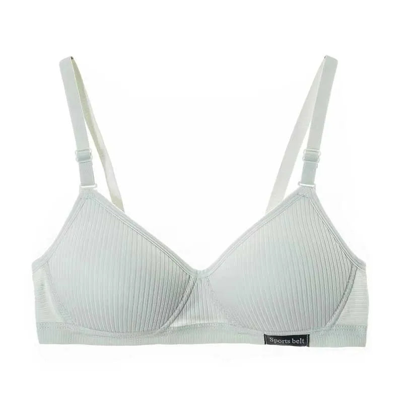 Cotton Women's AB cup Bra Underwear Wireless Gathering ComfortableV-Bra Women's Upward Push Underwear