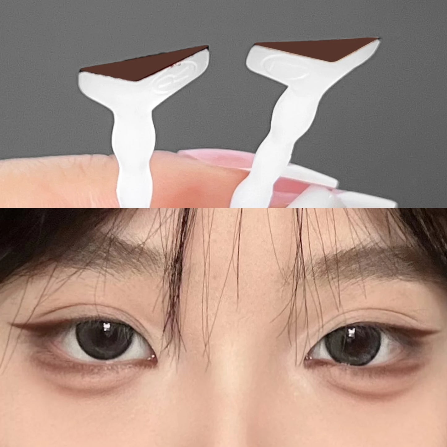 Eye Makeup Stencils DIY Eye Liner Extension Stamps for Beginner Long Lasting Eyelash Template with Ink Paste Brown Comestic