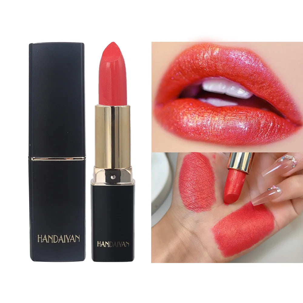 Diamond Shiny Lipstick Moisturizing Long Lasting Waterproof Pearl Lip Gloss Glitter Shimmer Sexy Lipsticks Lips Makeup Cosmetics