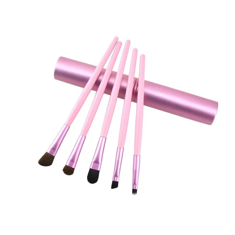 5pcs Professional Travel Portable Mini Eye Makeup Brushes Set Smudge Eyeshadow Eyeliner Eyebrow Brush Lip Make Up Brush Kit