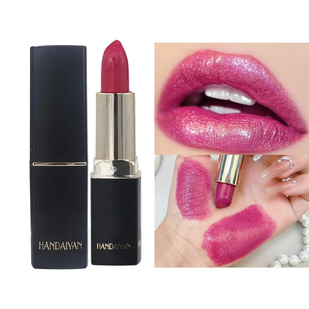 Diamond Shiny Lipstick Moisturizing Long Lasting Waterproof Pearl Lip Gloss Glitter Shimmer Sexy Lipsticks Lips Makeup Cosmetics