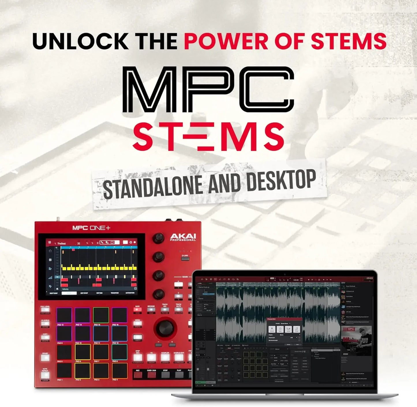 Professional MPC One+ Standalone Drum Machine, Beat Maker and MIDI Controller with WiFi, Bluetooth, Drum Pads, Synth Plug-i