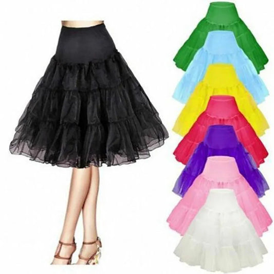 Women's 50S Vintage Tulle Petticoat Half Slip Tutu Underskirt