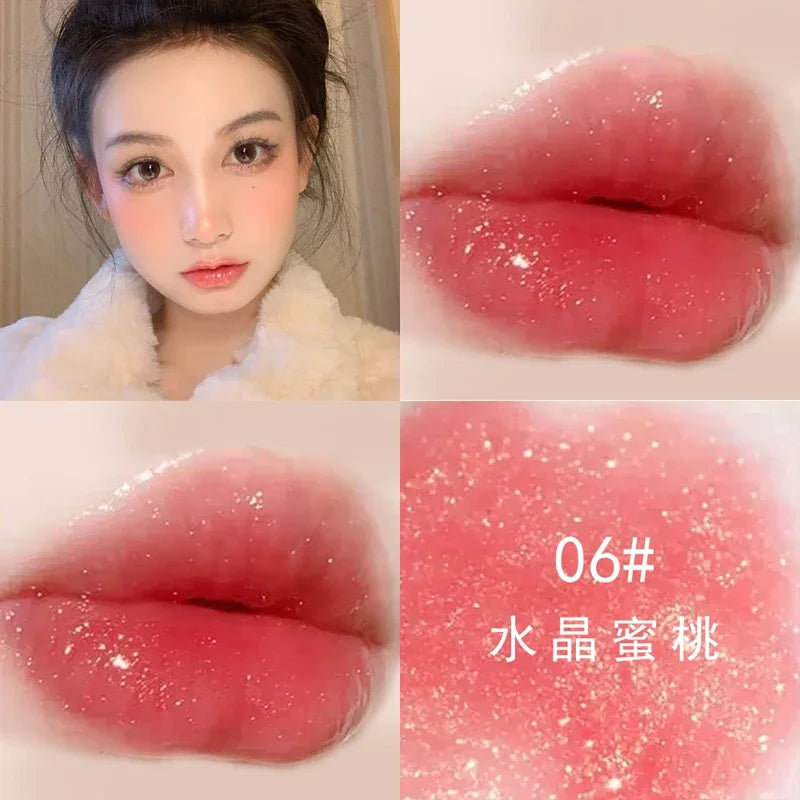 14 Colors Glitter Lip Gloss Moisturizing Non Sticky Cup Jelly Liquid Lipstick Lasting Sexy Cherry Red Pink Lip Tint Lips Makeup