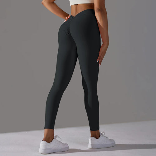 Scrunch Butt Gym Leggings Sexy V Waist Push Up Leggings Women Fiteness