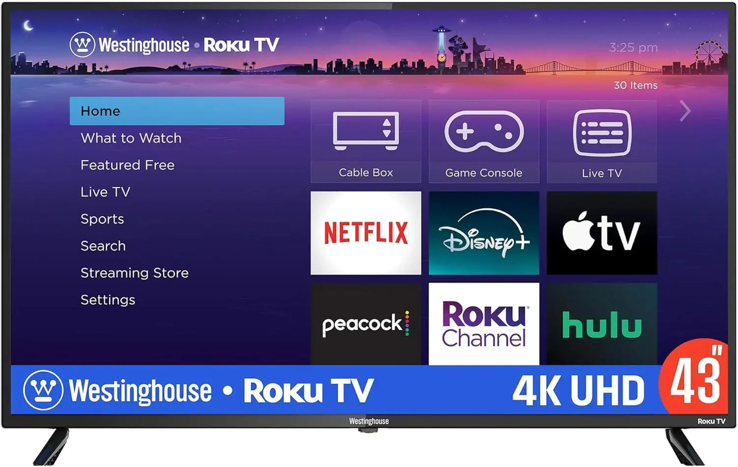 Roku TV - 43 Inch Smart TV, 4K UHD LED TV with Wi-Fi Connectivity and Mobile App, Flat Screen TV Compatible with Apple Home Kit,