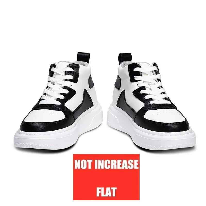 Genuine Leather MEN'S 7cm height increasing sneakers fashion casual shoes mens outdoor running sneakers size 36-44 luxury