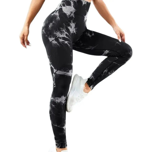 Women Tie Dye Yoga Pants Sports Leggings Seamless High Waist Push Up