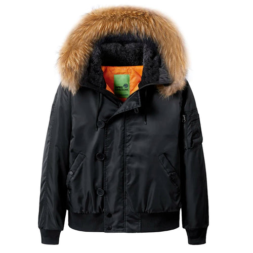 Military Fur Collar Hood Warm Tactical Bomber Winter Jackets Men