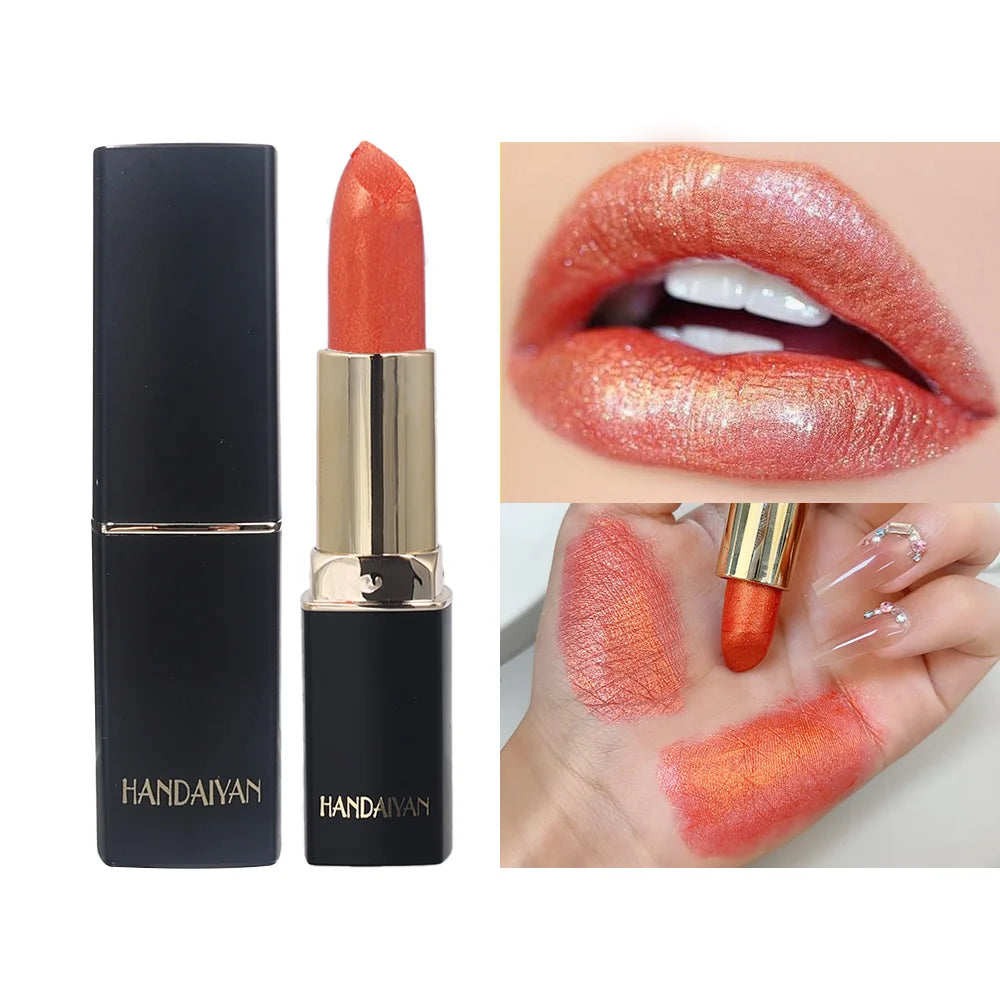 Diamond Shiny Lipstick Moisturizing Long Lasting Waterproof Pearl Lip Gloss Glitter Shimmer Sexy Lipsticks Lips Makeup Cosmetics