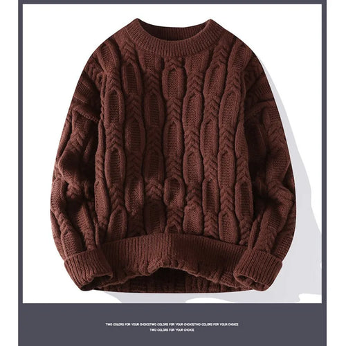 Men's Winter Thermal Knit Sweaters Men's Loose Casual Jumper Brand