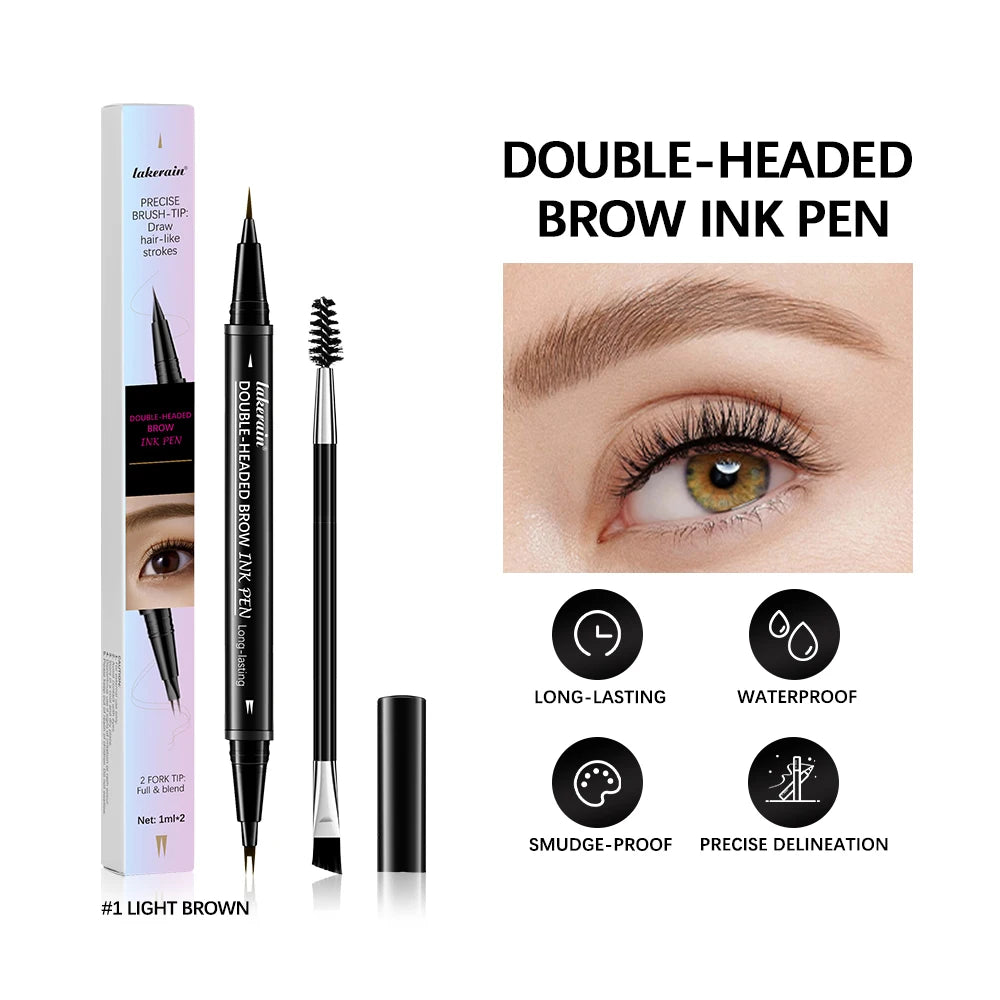 2 In 1 Eyebrow Pencil Waterproof Eye Brow Pencil Perfect Eyebrows Waterproof Makeup Brushes Eyeliner For Set Pen Brown