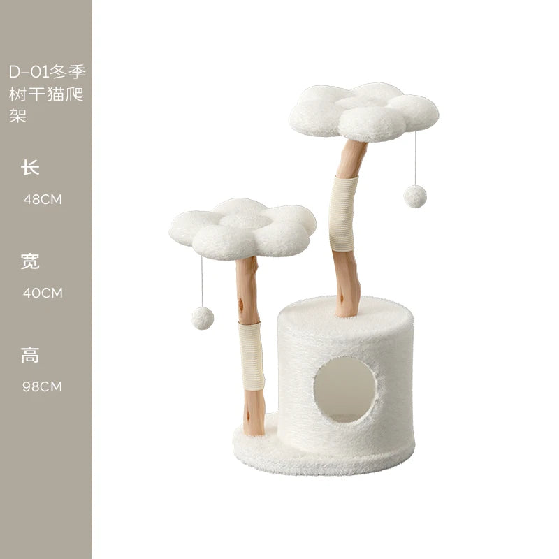 LH all solid wood cat climbing frame tree integrated trunk cloud small does not occupy the cat shelf