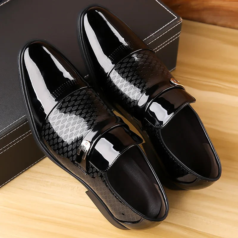 New Large Size 38-48 Platform Business Dress Shoes for Men Designer Patent Leather Shoes Male Fashion Casual Man Derby Shoes