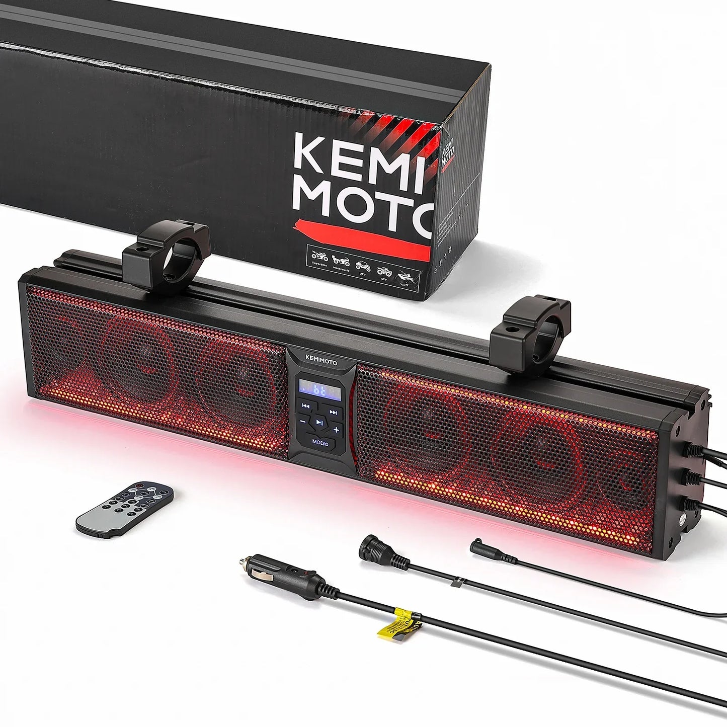 KEMIMOTO UTV 26" Sound Bar System Speakers 1.75-2.25" Bluetooth Compatible with Polaris RZR PRO XP/XP4 1000 800 for Can-am X3