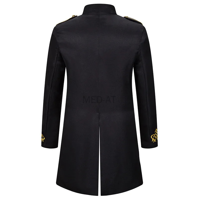 Medieval Men Military Blazer Party Uniforms Vestido Knight Prince Punk