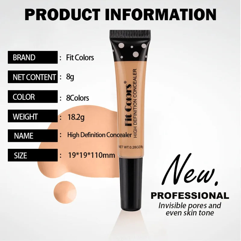 Fit Colors 8 size Concealer with a Flexible Concealer Moisturizing Liquid Foundation to cover dark circles and acne spots